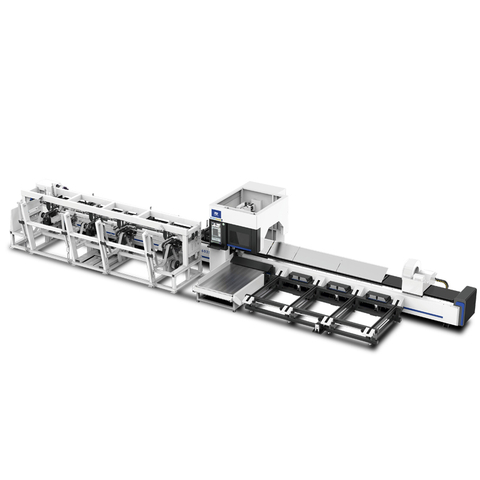 Machine de découpe de tuyaux laser à charge légère à trois mandrins